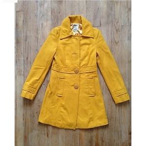 TULLE YELLOW WOOL PEACOAT